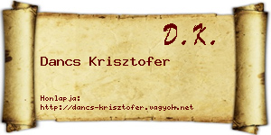 Dancs Krisztofer névjegykártya