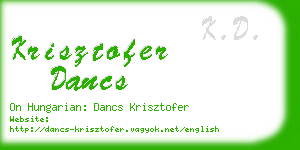 krisztofer dancs business card